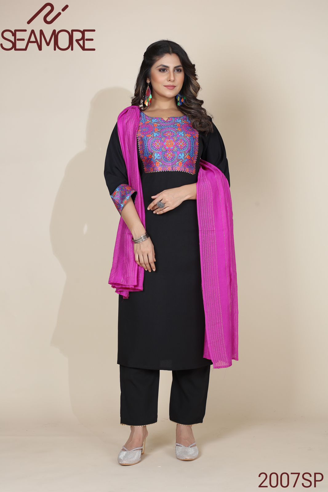 Pooja Plus 2 By Seamore Best Kurti With Bottom Dupatta Wholesale Shop In Surat